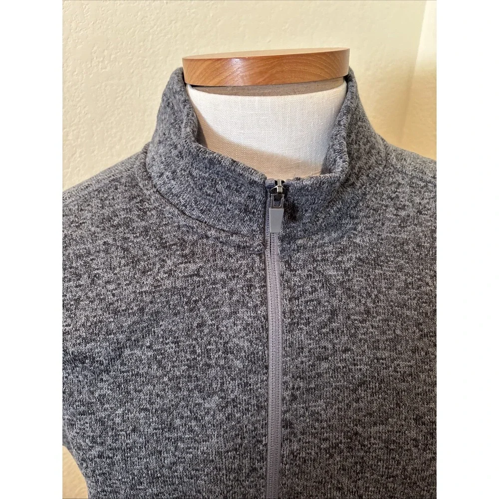 Eddie Bauer Vest Men 2XL Gray Radiator Sweater Full Zip Outdoor 2-Way Stretch