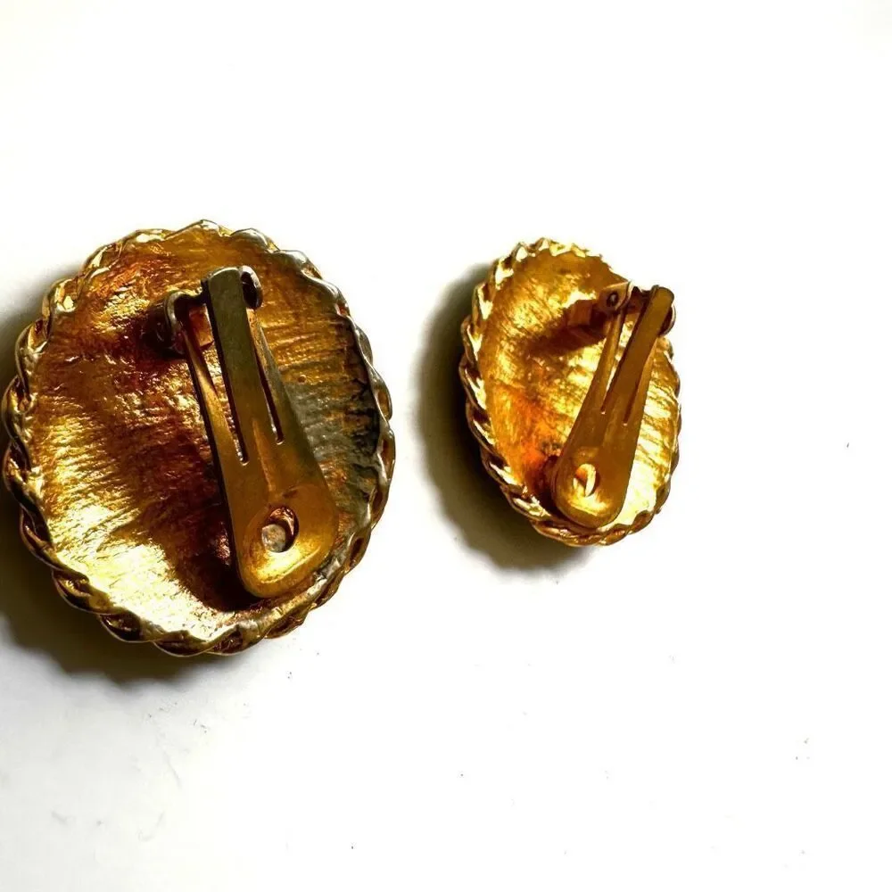 Navy round nautical clip earrings thanks next photos