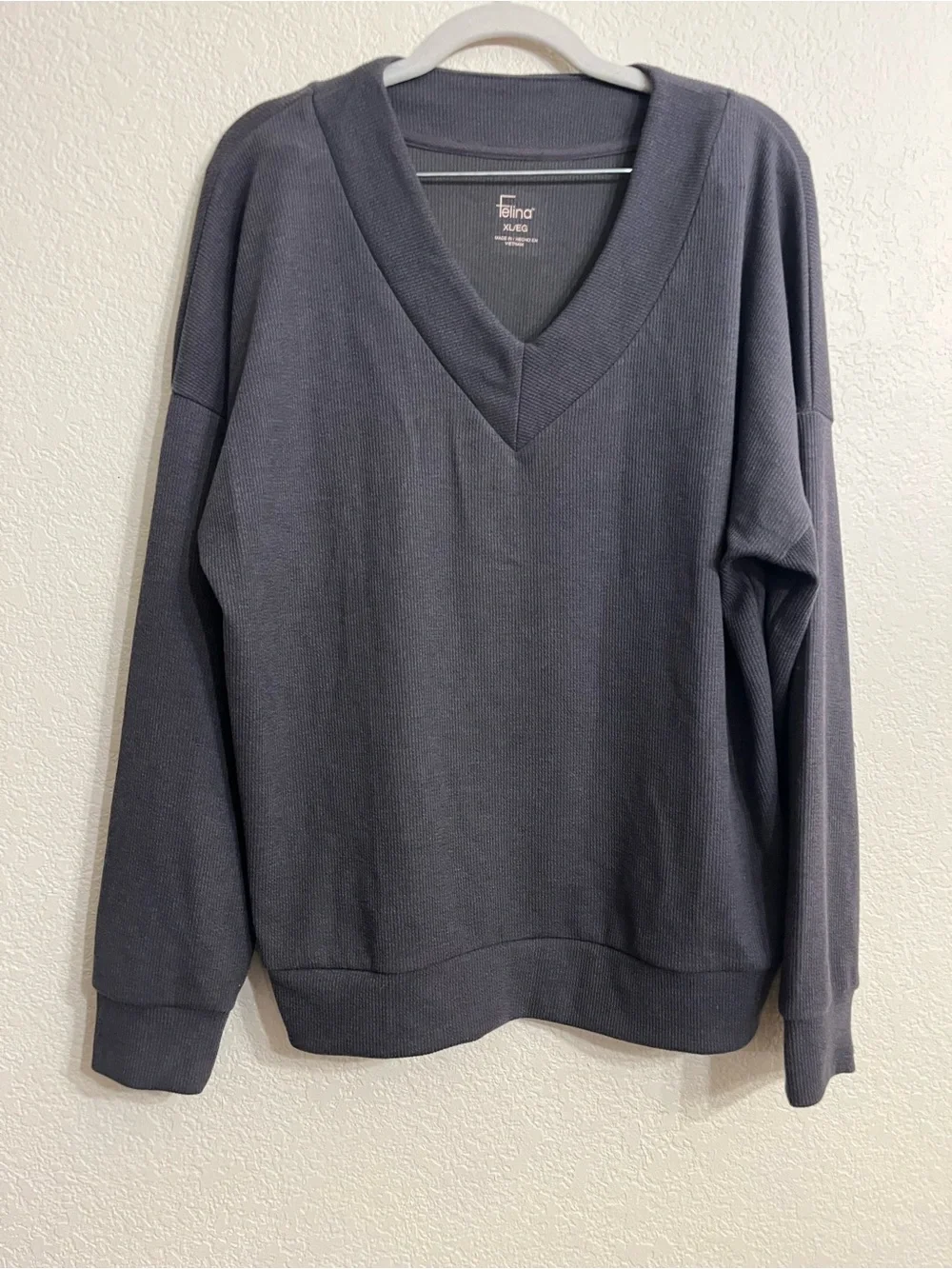 Comfy soft Felina V-Neck Sweater - Slate Gray