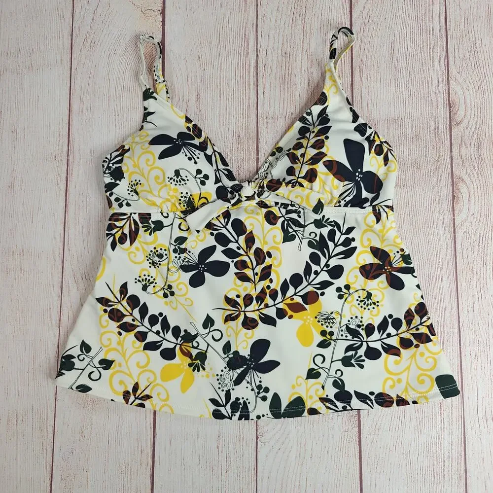 Vintage Y2K Merona floral tankini swim top sz M