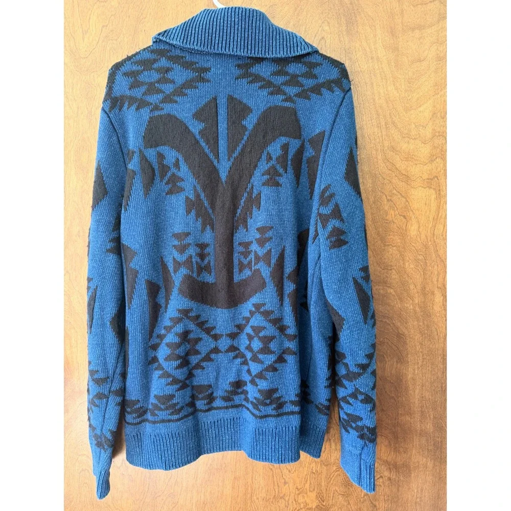 Lucky Brand x Yellowstone sz L Heavy Warm Button Front Knit Sweater Southwestern