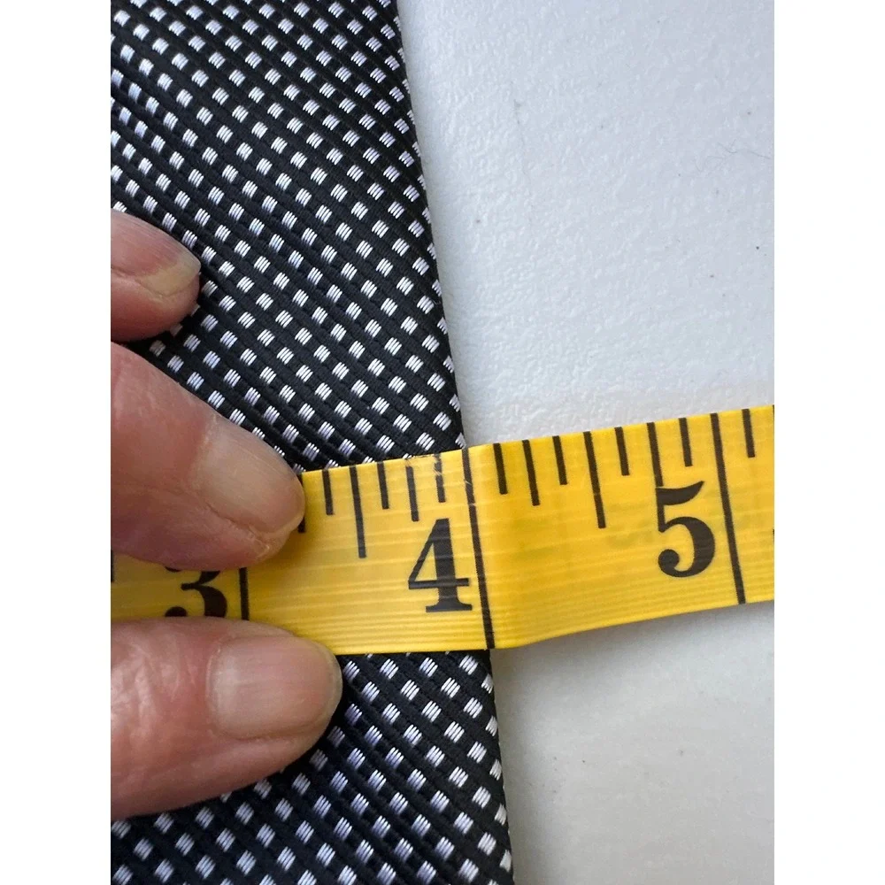 Lanvin Paris Mens Silk Tie Black White Micro Check Italy‎ Design Geometric 59