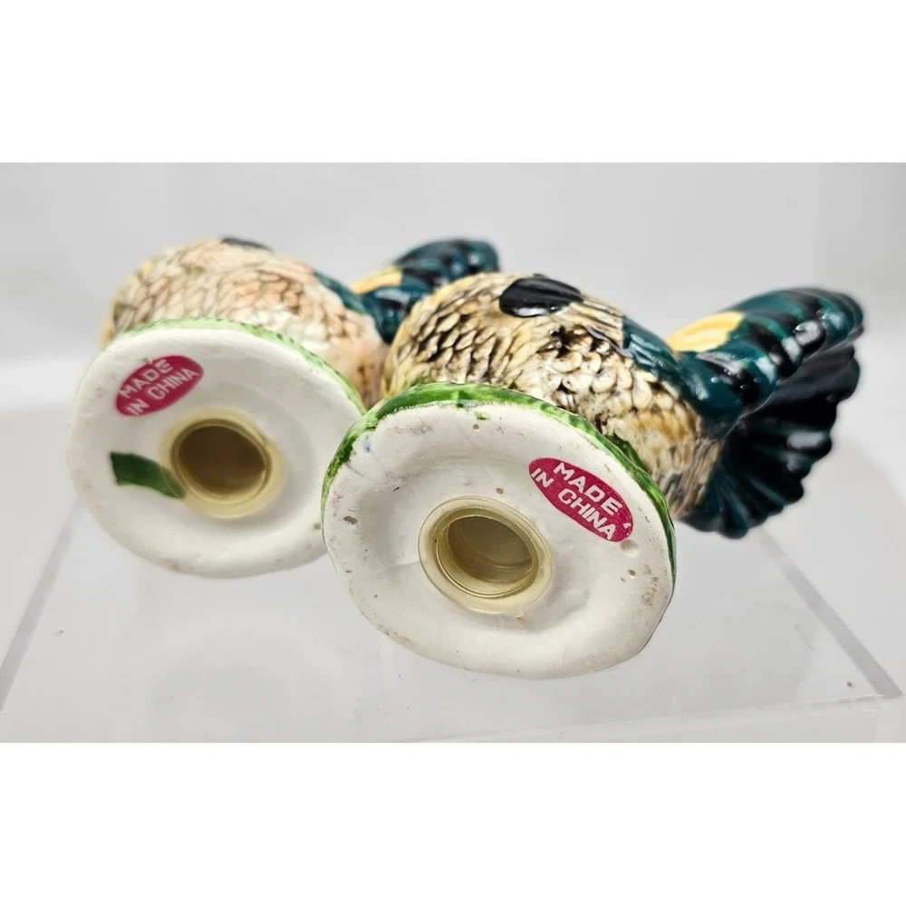 Ceramic Rooster Salt and Pepper Shakers Set Farmhouse Country Kitchen Decor 4.5