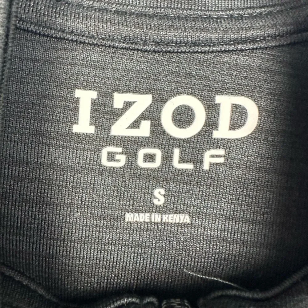 Izod Golf Pullover Mens Small Black Breathable UPF50 Water Resistant 1/4 Zip NEW