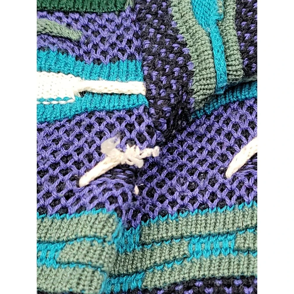 Protegé Sweater Men Large Purple 3D Knit Textured Classic Fit Crew Neck Pullover