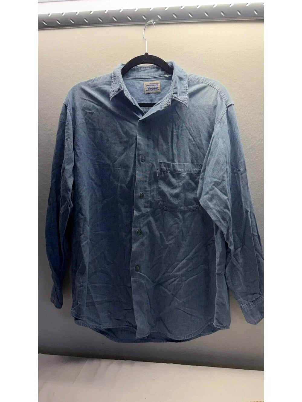 Levi's Men's Long Sleeve Button Down Shirt Blue Size Medium E-3