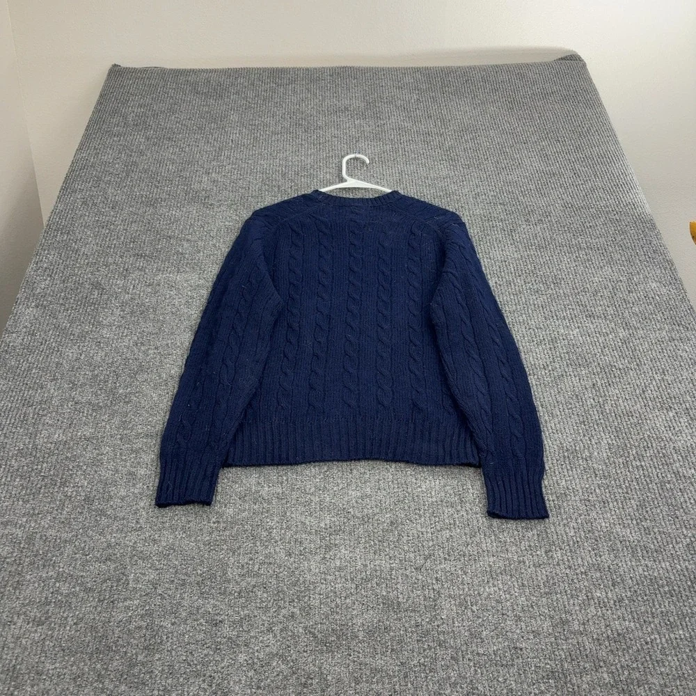 Vintage‎ Braemar Sweater Mens 38 Navy Wool Cable Knit V Neck Dalmatian Preppy