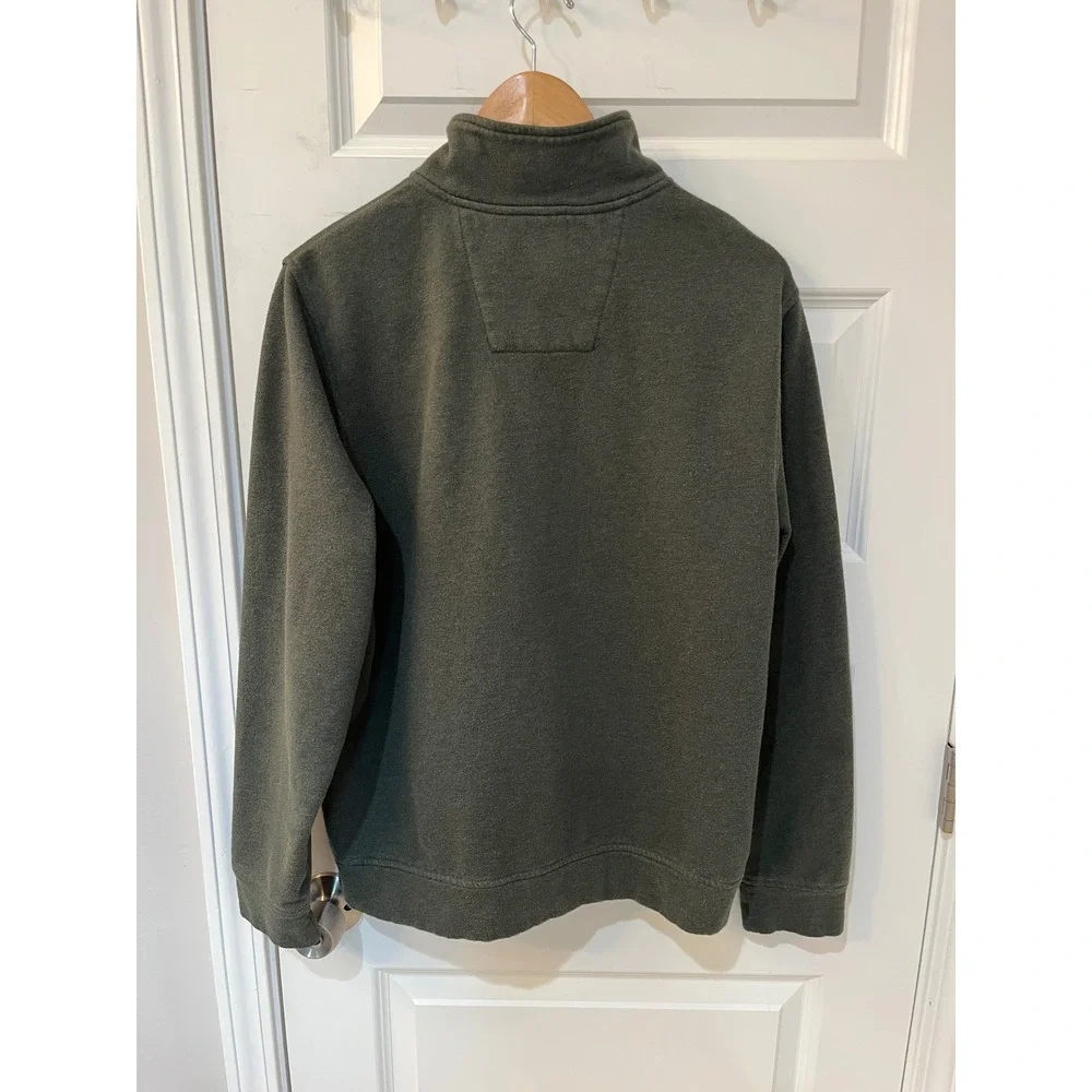 Nautica Mens J-Class Quarter Zip‎ Pullover Sweatshirt Olive Green Fleece Sz. M