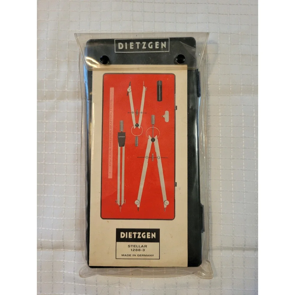 Vintage Dietzgen Stellar 1288-3 Drafting Compass Set Made in Germany‎ Incomplete