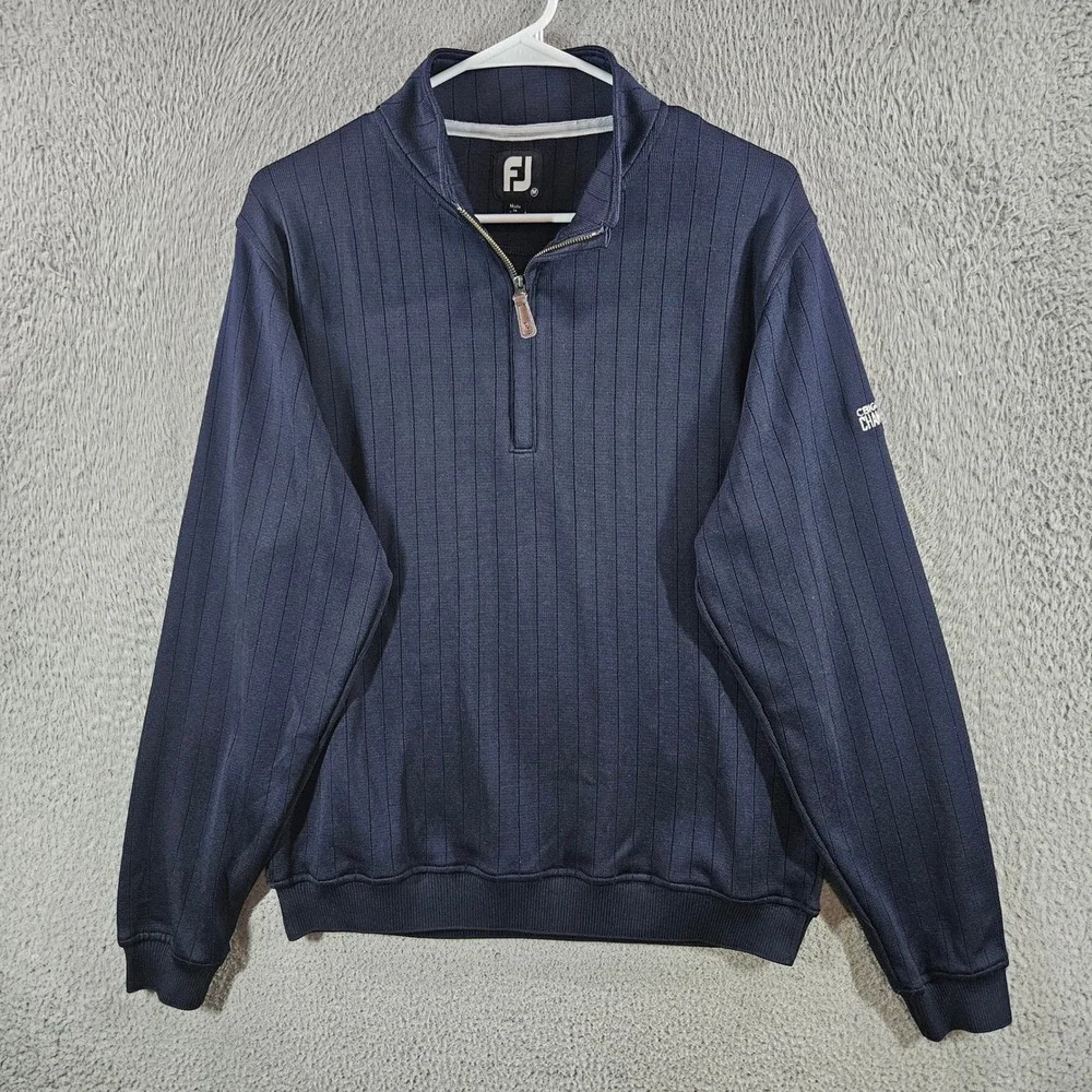 FootJoy Mens Navy Ribbed 1/4 Zip Pullover CBIGG Championship Series 2019 Medium
