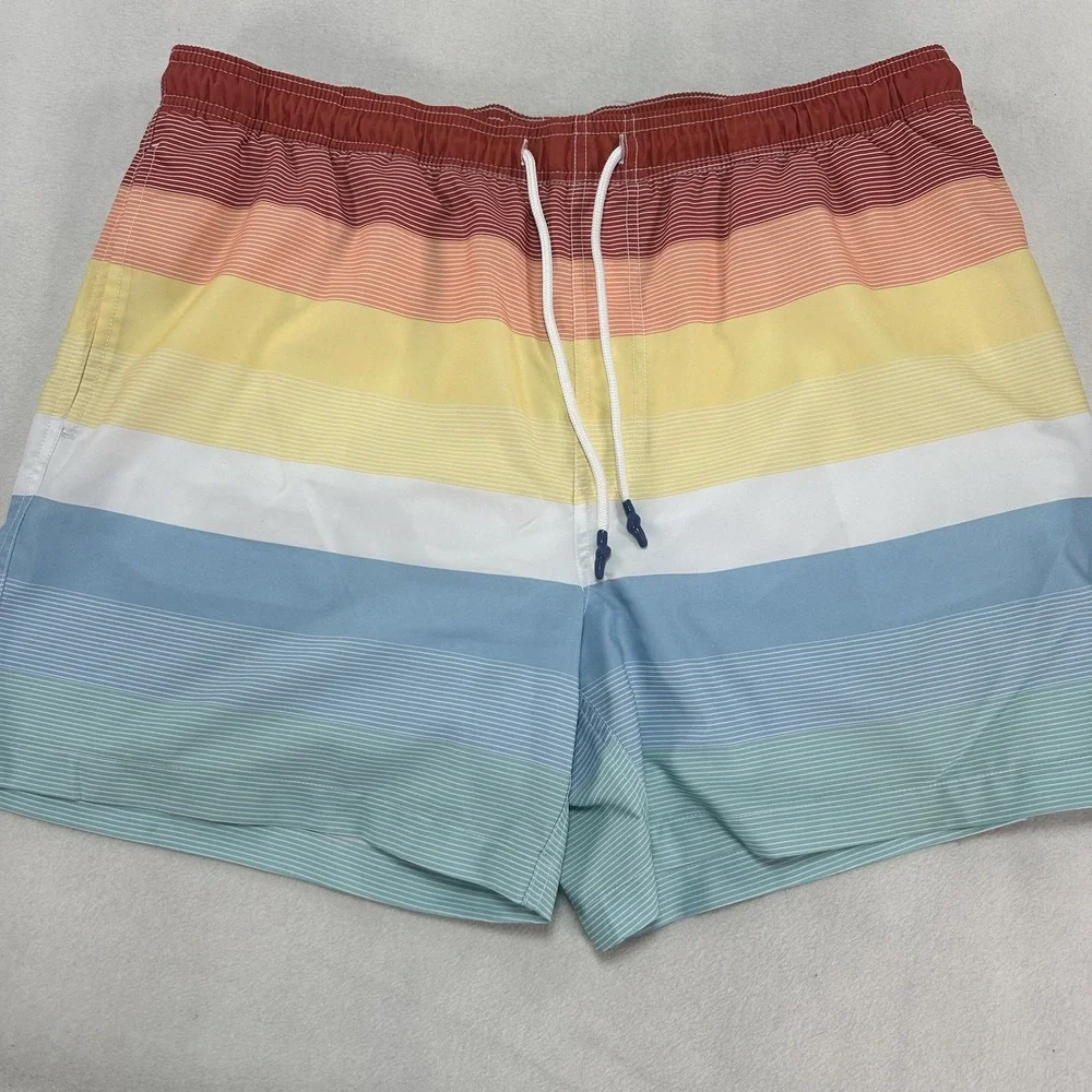 Southern‎ Tide Swim Trunks Men's 2XL Board Shorts Rainbow Stripe Beach Summer