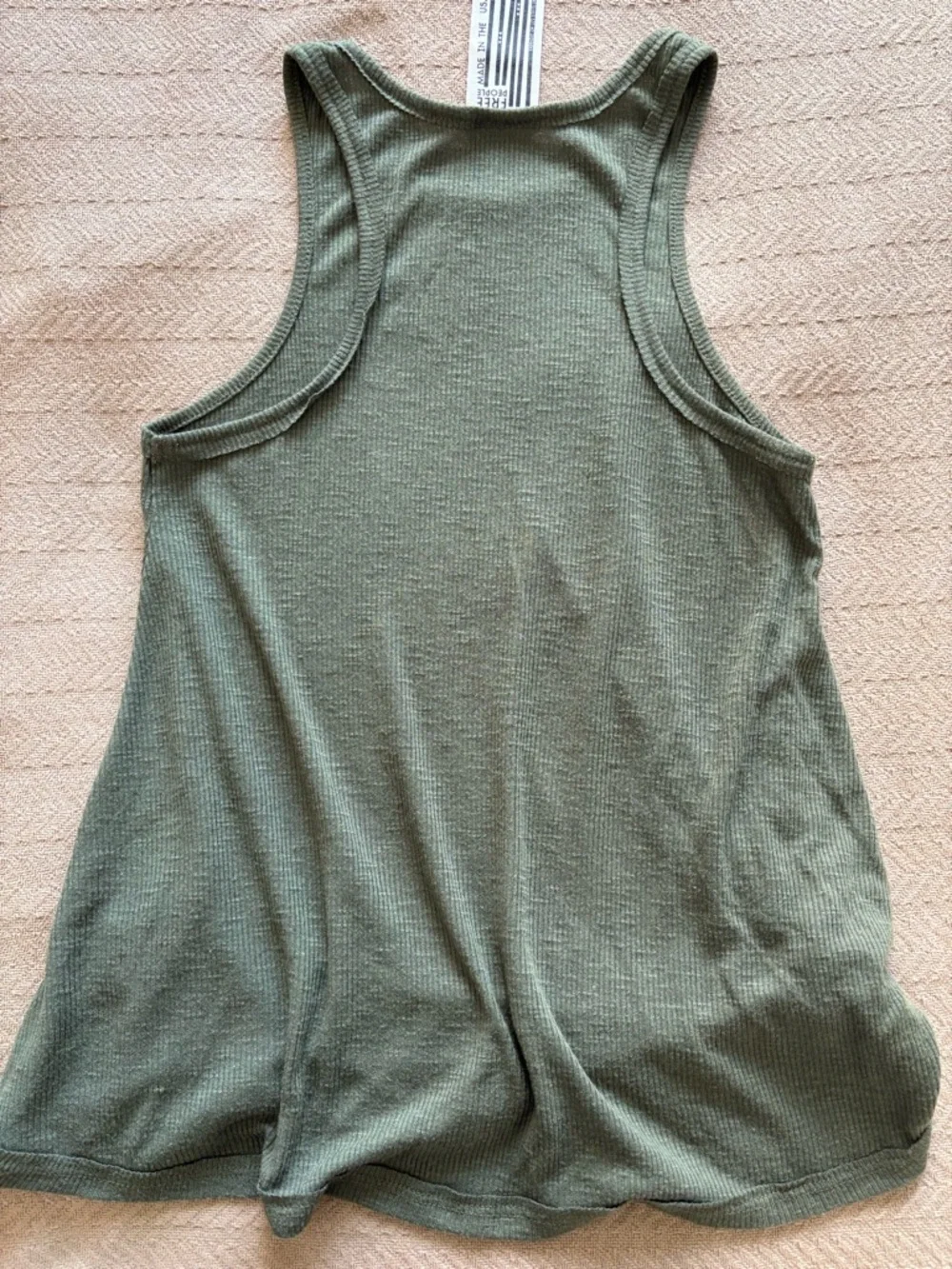 Free People Ribbed Tank Tops in Olive and Black - Knot Front