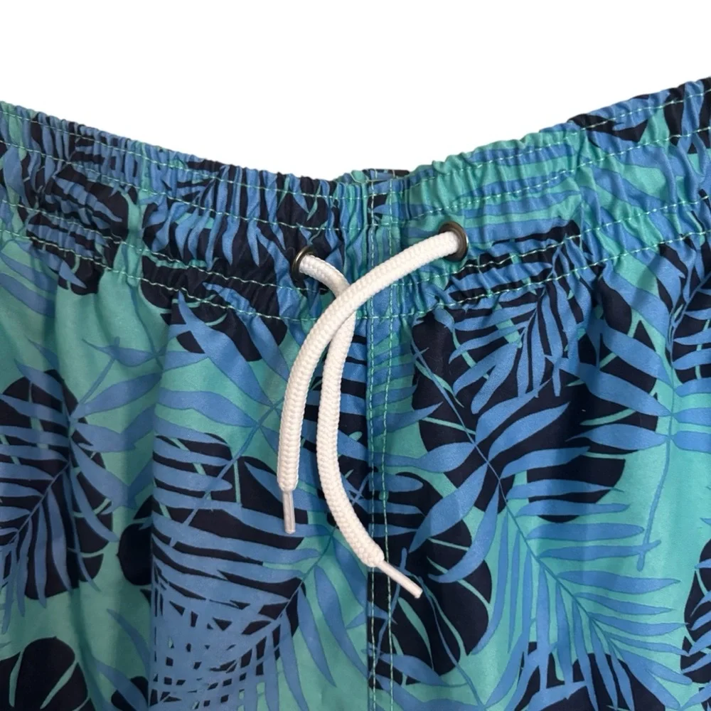 Trunks‎ Surf Co. Blue Leaf Pattern Swim Trunks XL