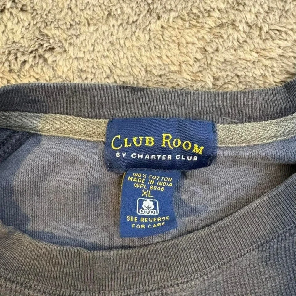 Club Room‎ Dark Grey Classic Waffle Knit Crewneck Sweater Size XL