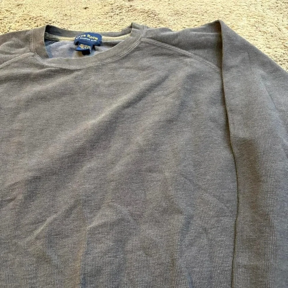 Club Room‎ Dark Grey Classic Waffle Knit Crewneck Sweater Size XL