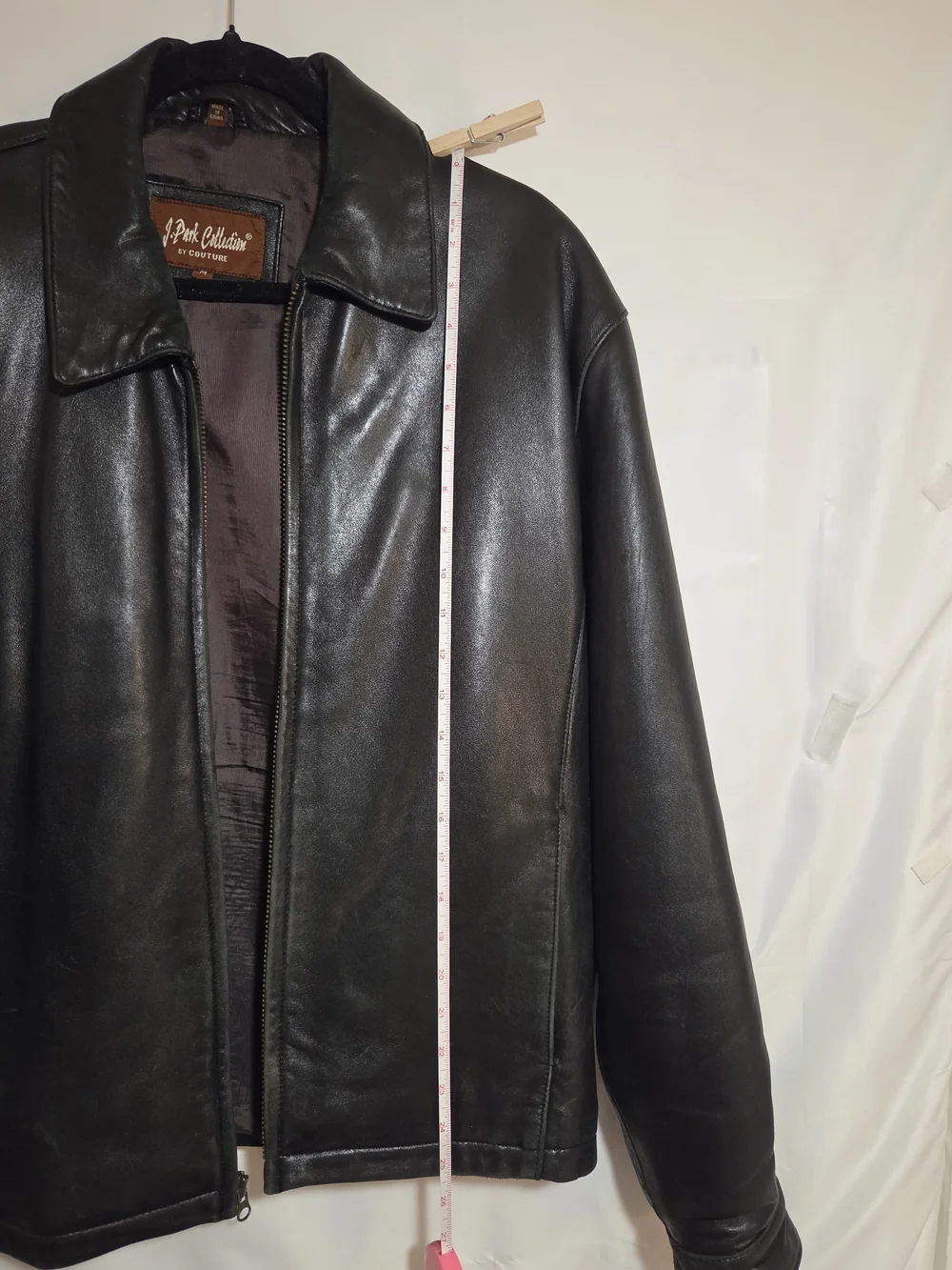 J. Park Collection Black Genuine Lamb Leather Bomber Jacket Medium M