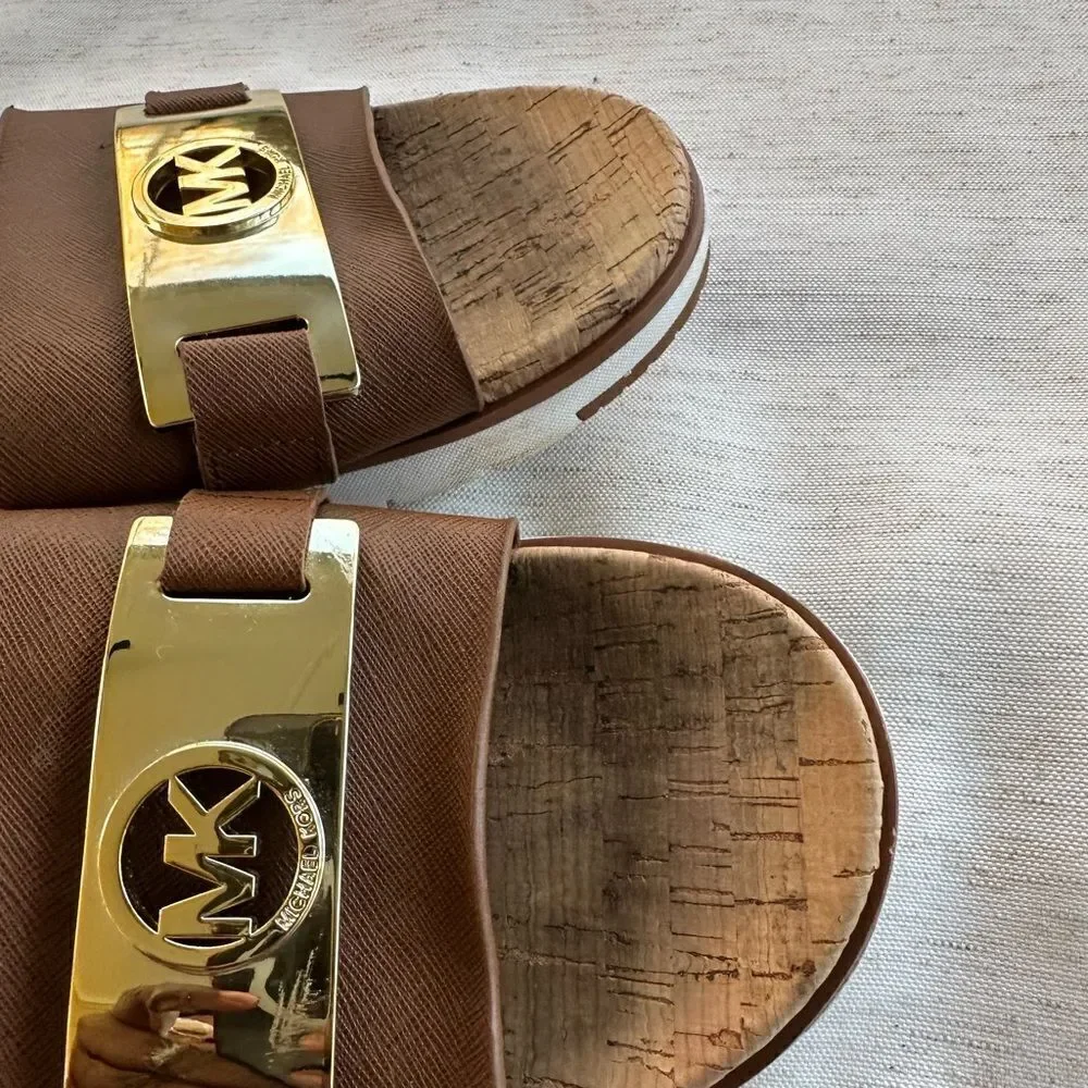 Michael Kors Leather Slip On Sandal 9