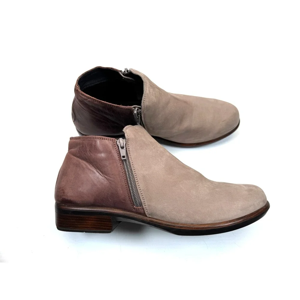 Naot Helm Ankle Boots Women 42 US‎ 11-11.5 Leather Zip Closure Round Toe Booties
