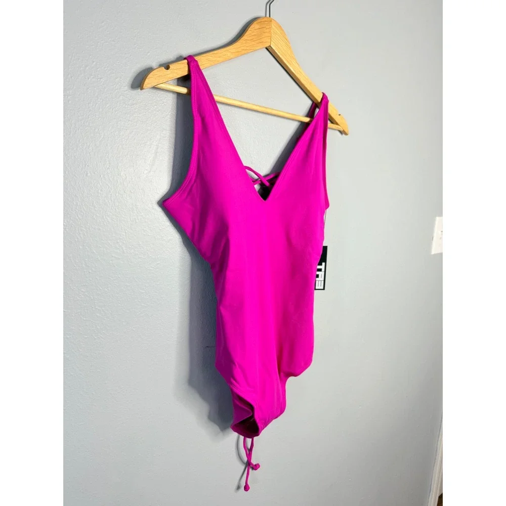 Ta3 Plungey Pink XL‎ Short One Piece Swim NWT