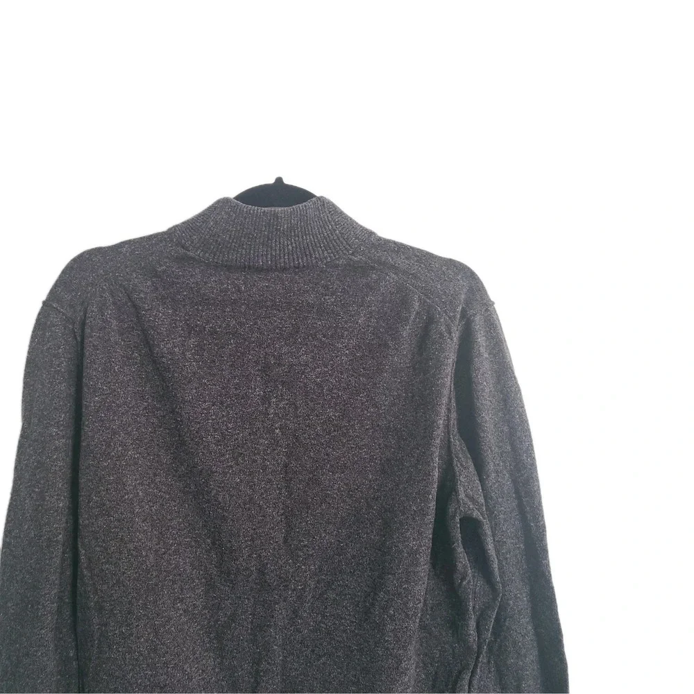 Express 100% Cotton 3 Button Mock Neck Sweater Size XL Charcoal‎ Gray Mens