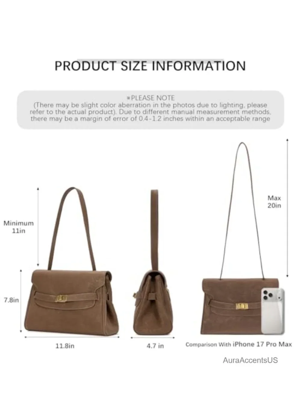 Faux Suede Flap Crossbody Shoulder Bag Gold-Tone Lock Vintage Purse