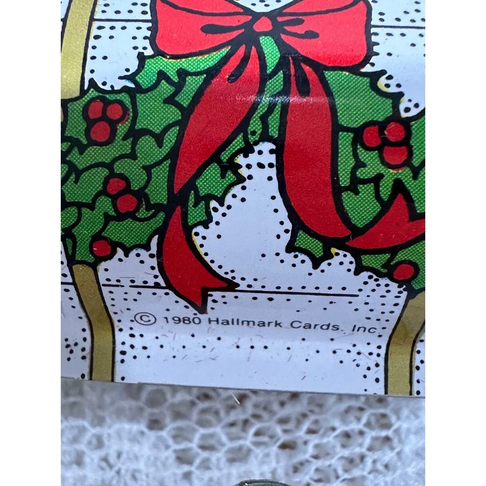 Hallmark 1980 Merry Christmas Santa Hot‎ Air Balloon Ornament Tin