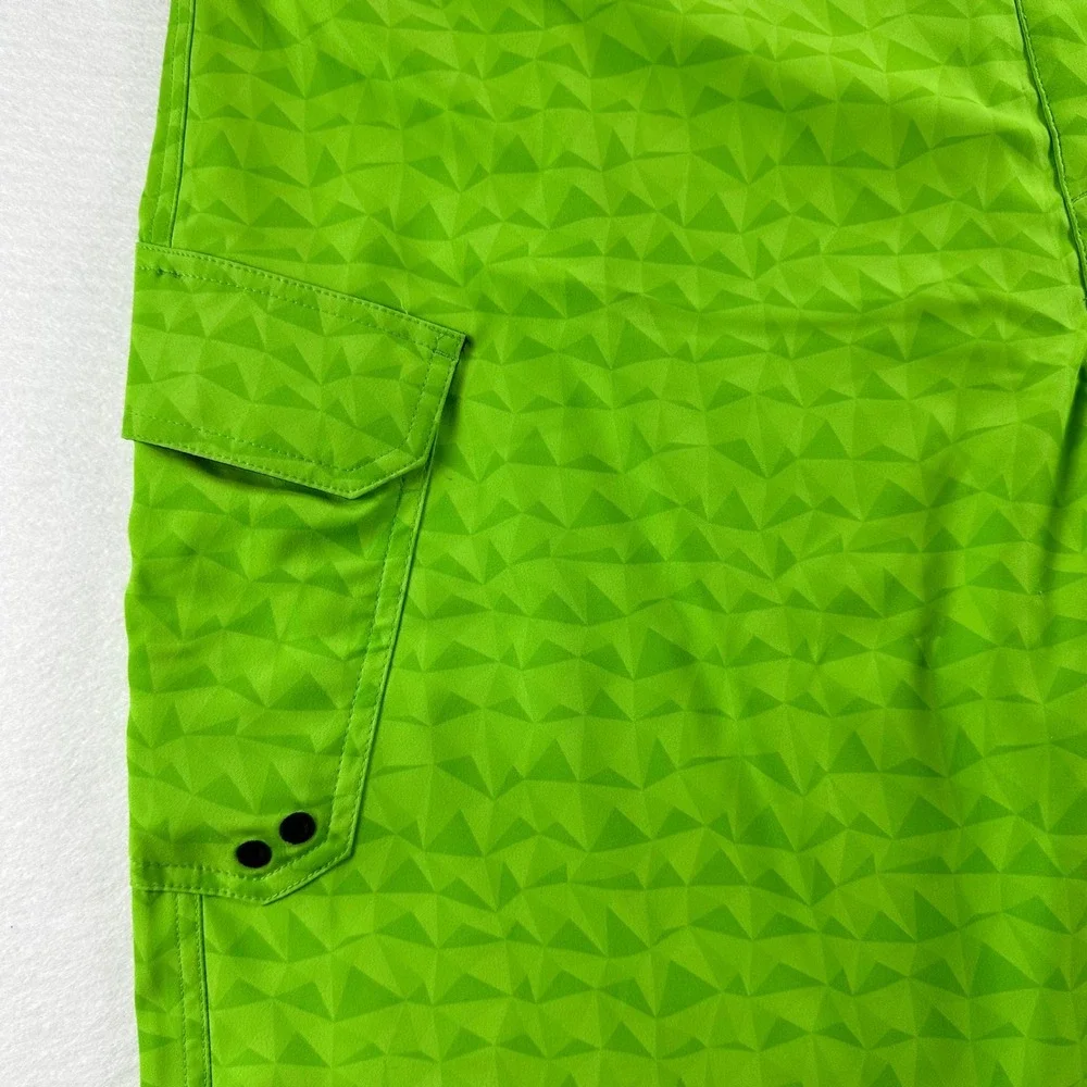 Under Armour Mens 42 Heat Gear‎ Board Shorts Lime Green Geometric Triangle Swim