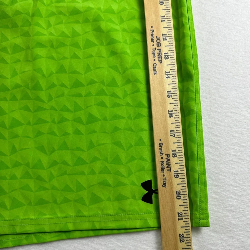 Under Armour Mens 42 Heat Gear‎ Board Shorts Lime Green Geometric Triangle Swim