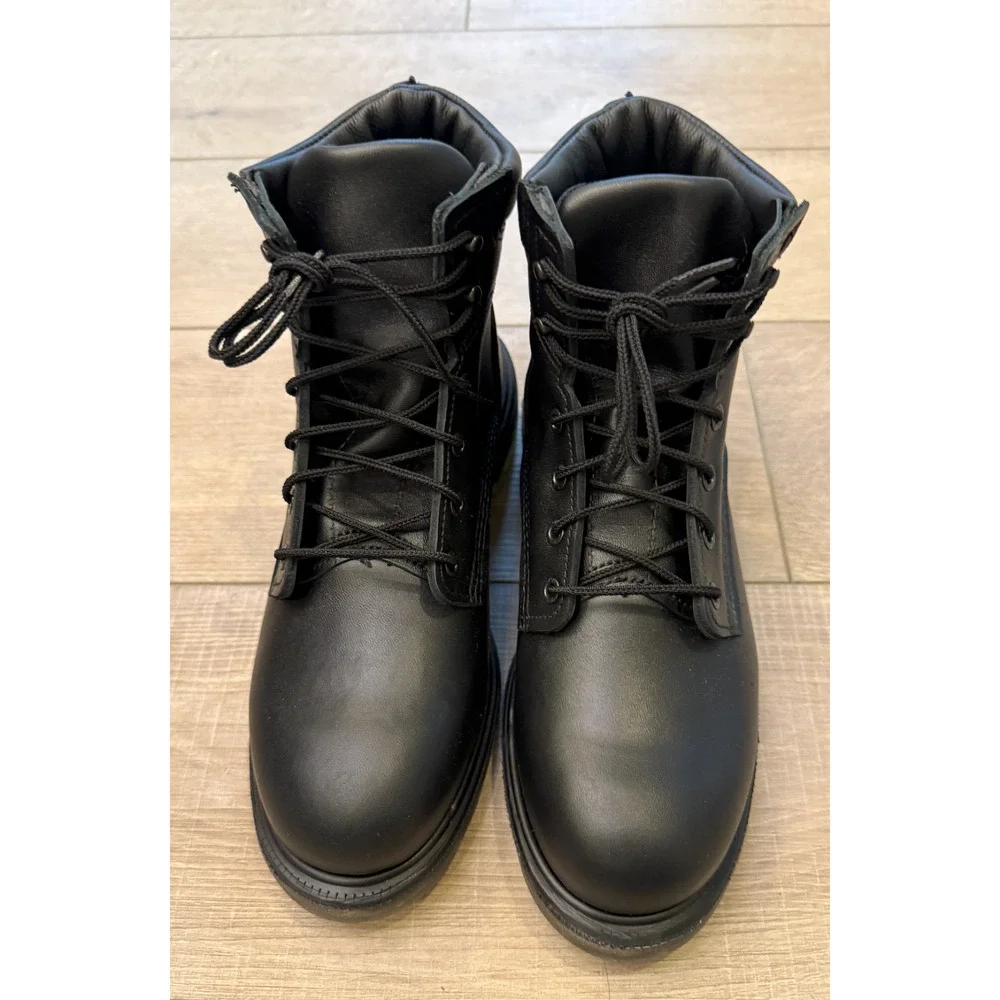 RED WING 607 BLACK 6-INCH SOFT TOE SLIP RESISTANT SUPER SOLE 2.0 WORK BOOTS 10