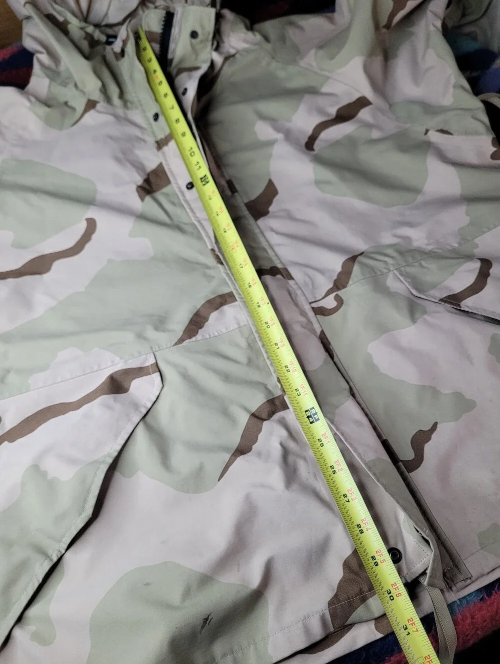 USGI Desert Camo Cold Weather Hooded Parka Mens XL Military Nylon Full Zip