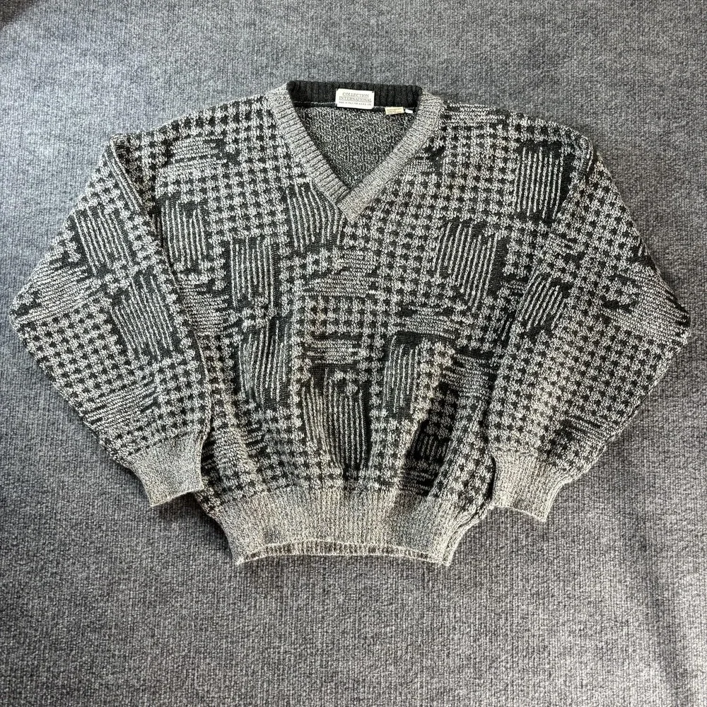 Collection International Sweater Mens Large V Neck‎ Knit Pullover Made In Italy