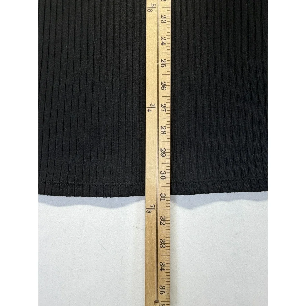 Old Navy Straight &‎ Pencil Fitted Ribbed Knit Midi Skirt Womens S Black Stretch