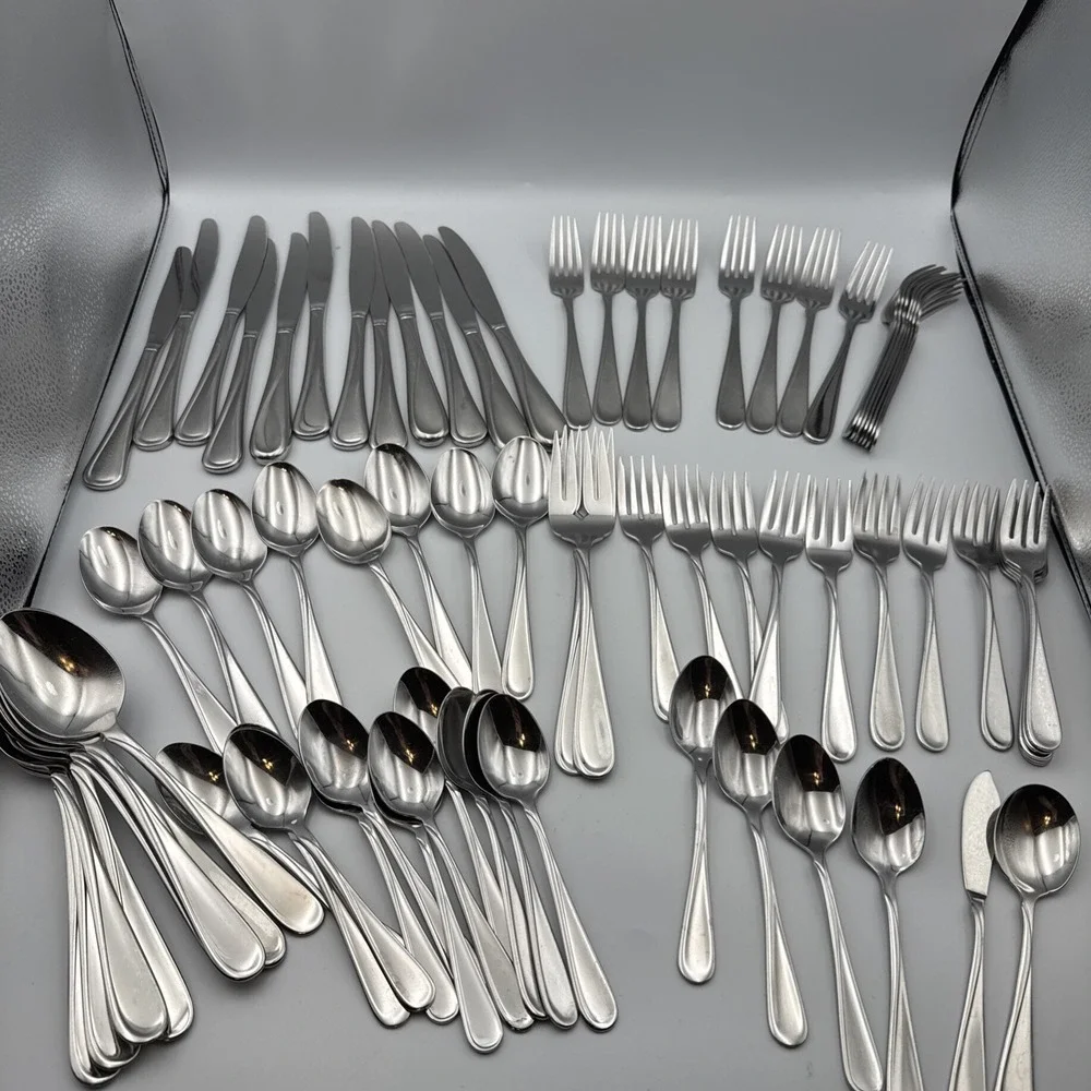 76 pcs Oneida USA Stainless Steel Flatware Serving Set FLIGHT RELIANCE