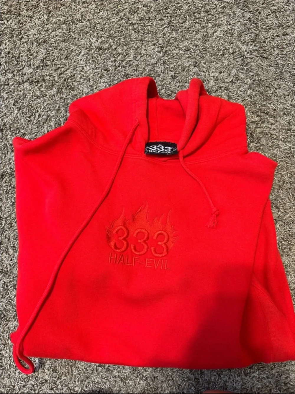 333 Red Hoodie Sweater