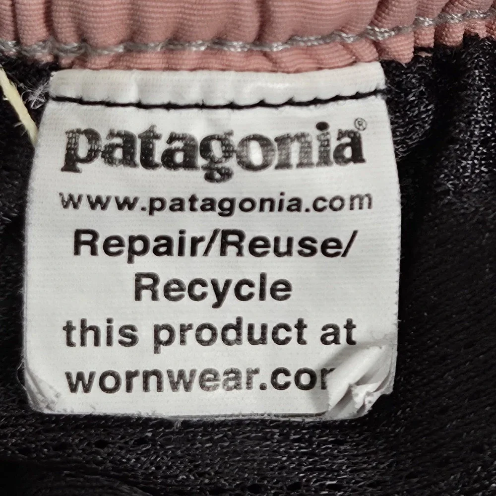 Patagonia Drawstring Waist Shorts Swim Trunks Size XS Gray And Pink Color Block
