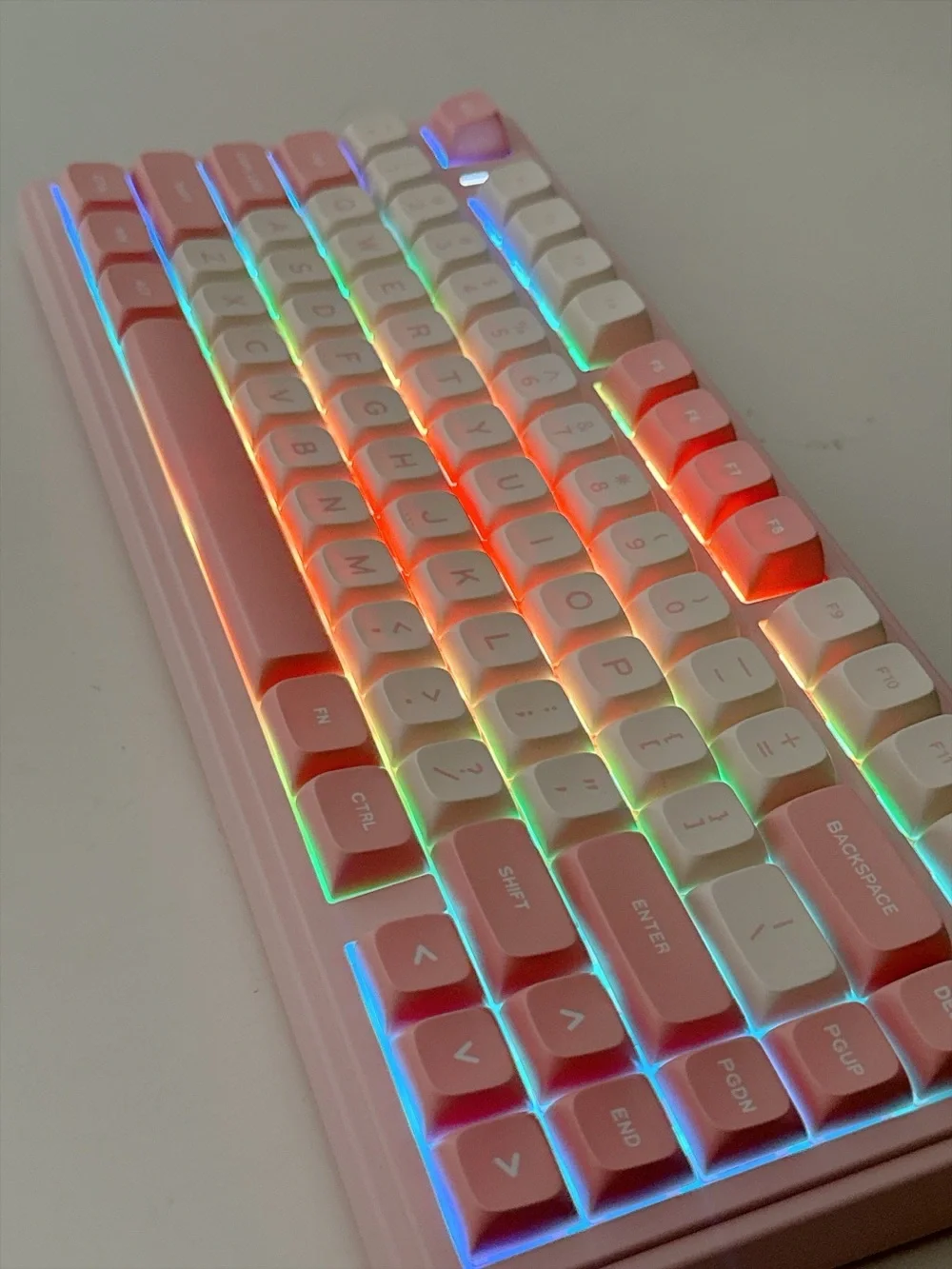 AULA F75 Pink Wireless Mechanical Keyboard RGB 75% Tri-Mode New