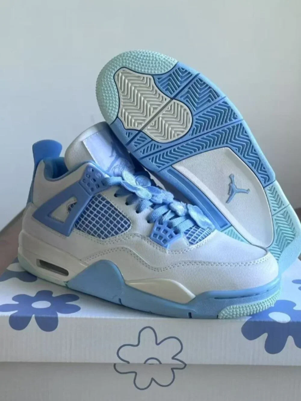 Jordan Women's White and Blue Trainers