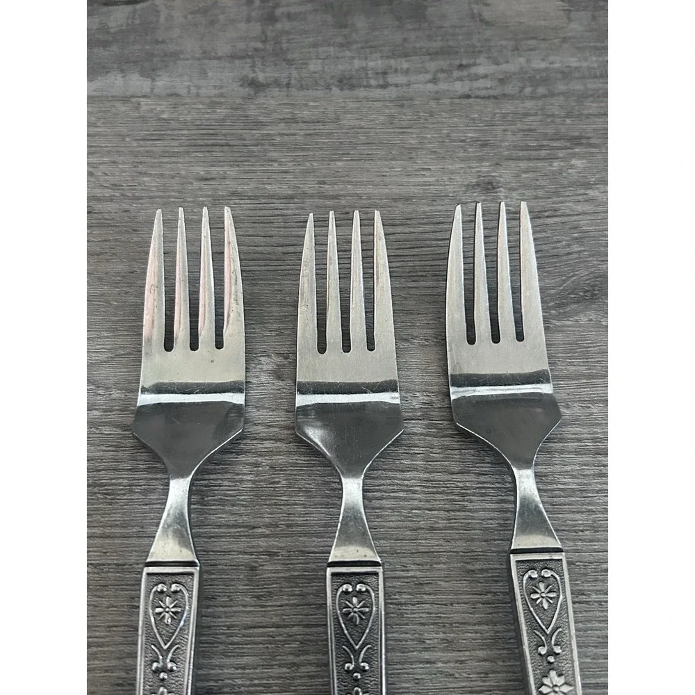 Vintage MCM United‎ Silver Cordova Dinner Forks Stainless Steel Japan Set of 3