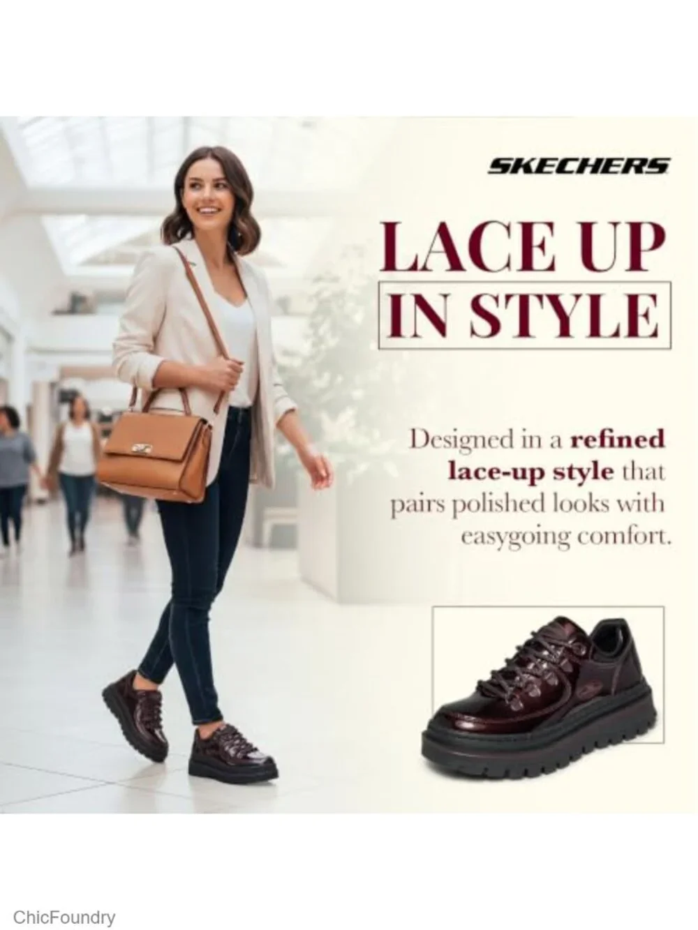 Patent Leather Platform Sneaker Boots with Memory Foam, Lace-Up