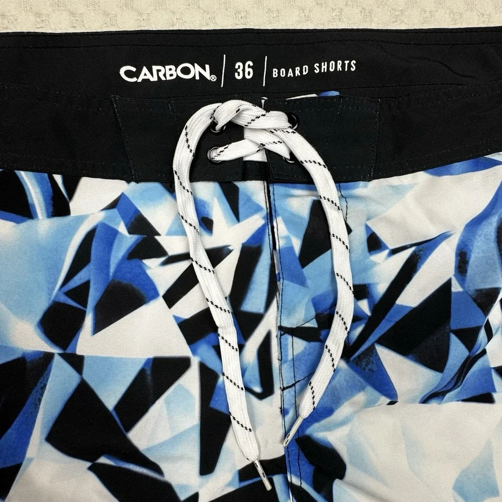 Carbon Board Shorts Mens‎ 36 Abstract Drawstring Pockets Beach Swim Nautical