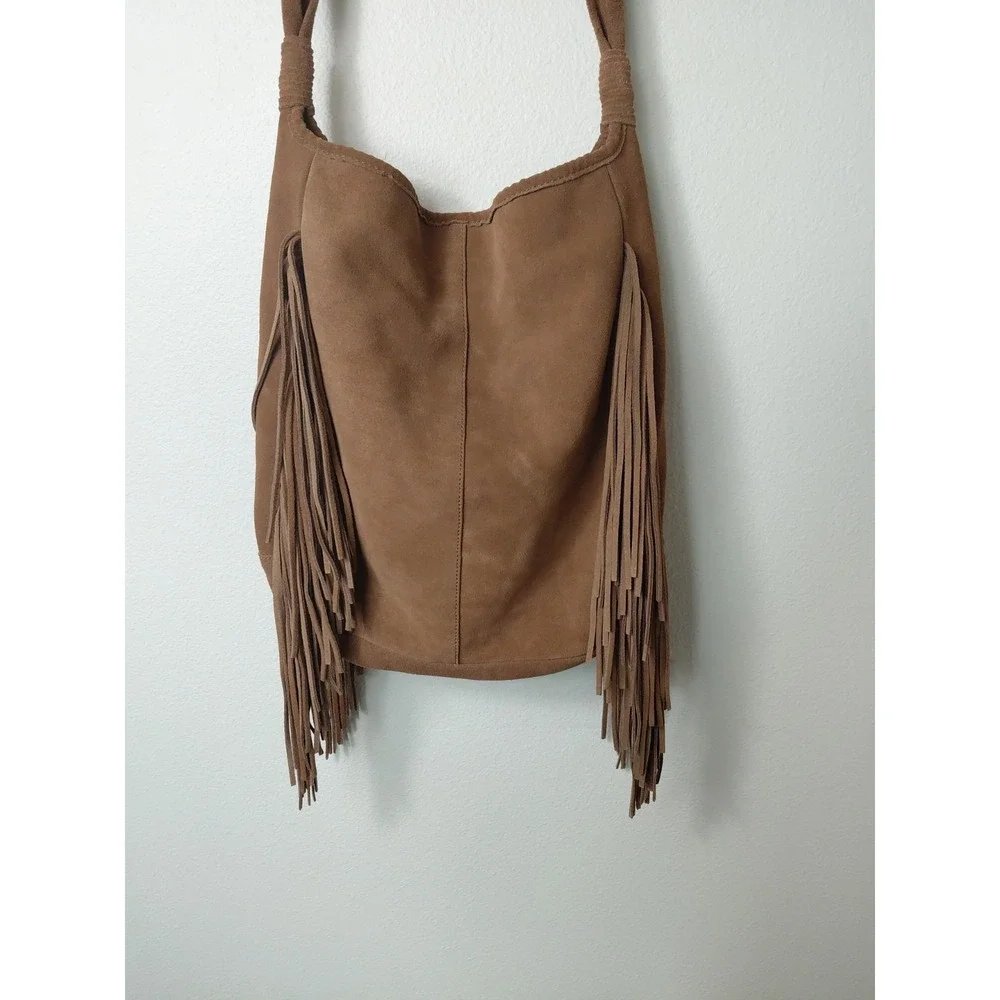 Margot Guanine Leather Crossbody Bag Brown Bill Tassel Boho Y2k LagenLook‎