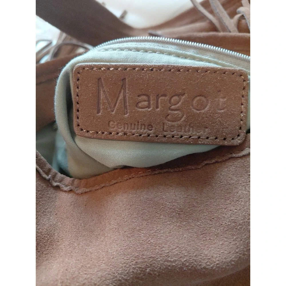 Margot Guanine Leather Crossbody Bag Brown Bill Tassel Boho Y2k LagenLook‎