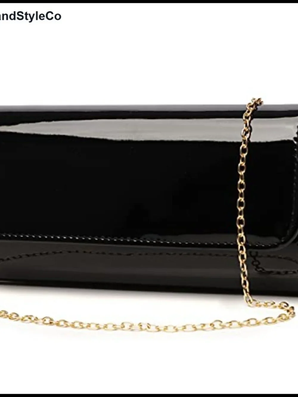 Patent Leather Envelope Clutch Evening Bag Womens Foldover Shoulder Crossbody