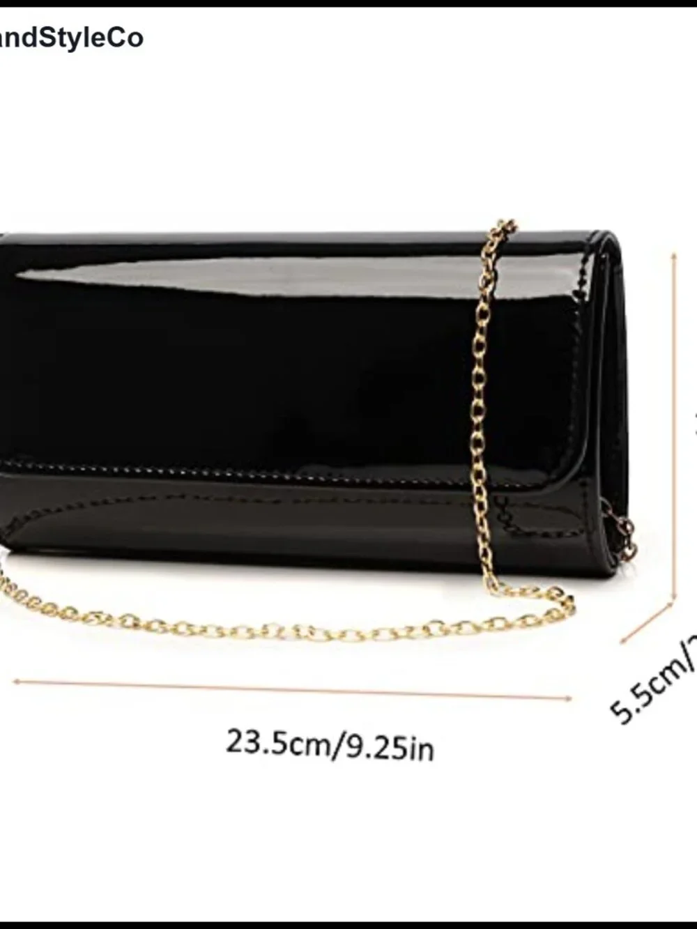 Patent Leather Envelope Clutch Evening Bag Womens Foldover Shoulder Crossbody