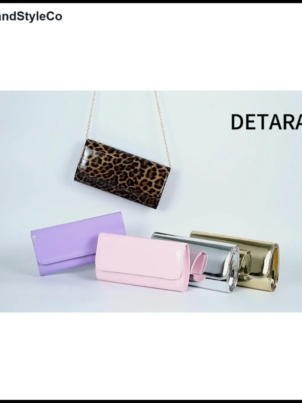 Patent Leather Envelope Clutch Evening Bag Womens Foldover Shoulder Crossbody