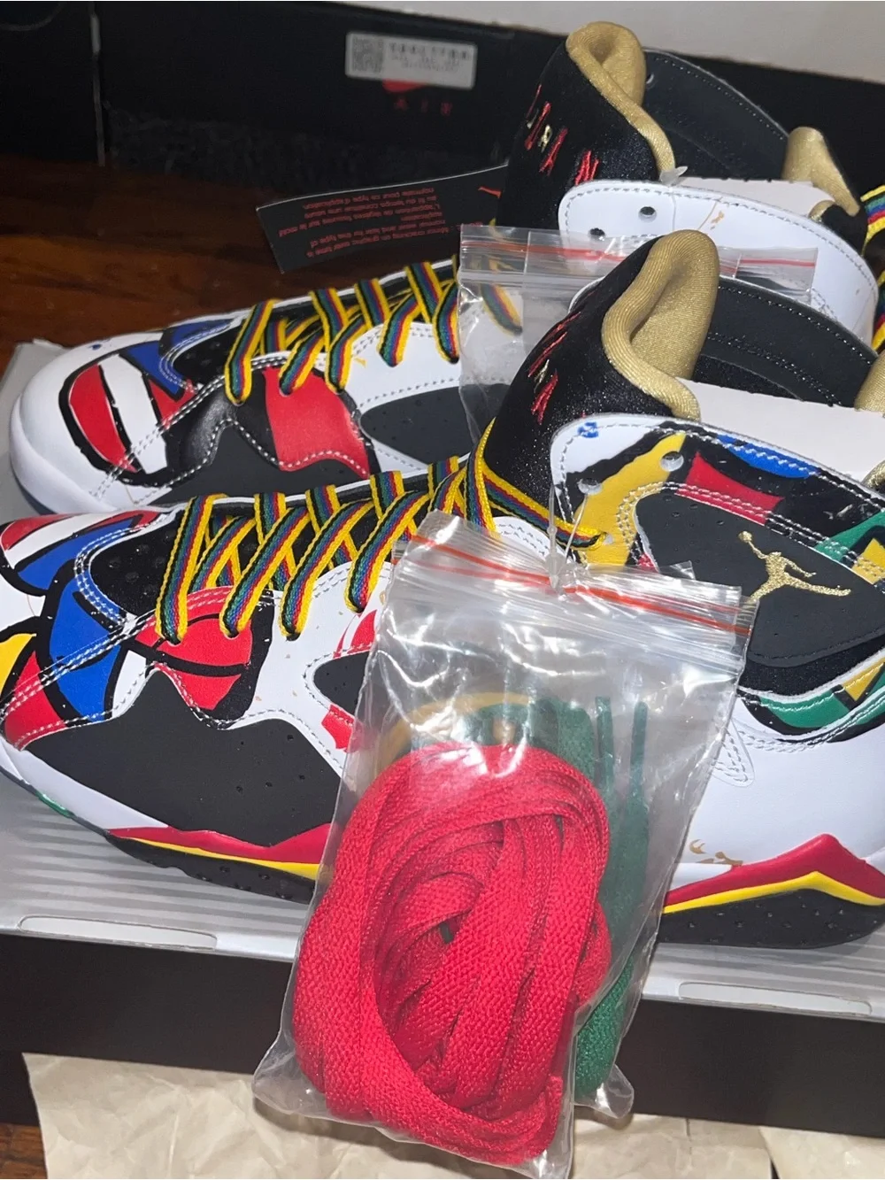 Jordan 7 women White Black Red & Gold Multicolor Sneaker