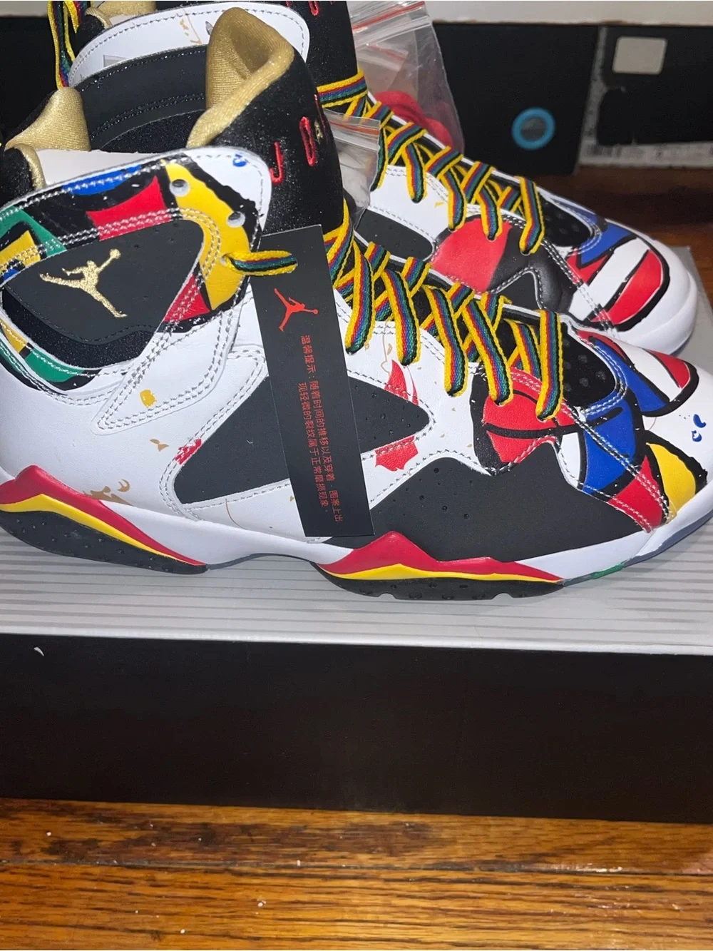 Jordan 7 women White Black Red & Gold Multicolor Sneaker