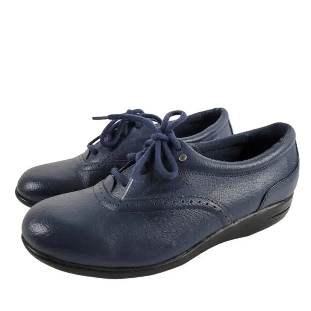Womens Dr. Scholls Lace Up Shoes 9 M Double Air Pillow Insoles Comfort Navy Blue