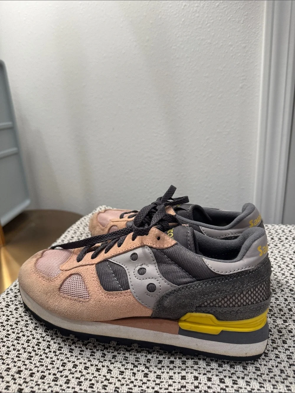 Saucony Women’s Pink, Gray & Yellow Retro Runner Sneakers