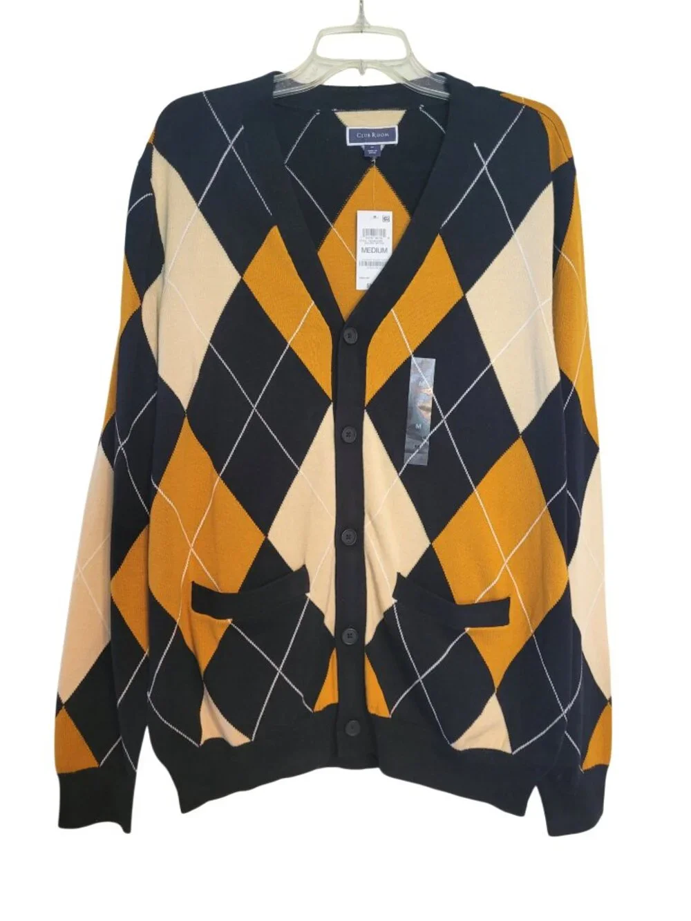 Club Room Argyle Collegiate Cotton Cardigan